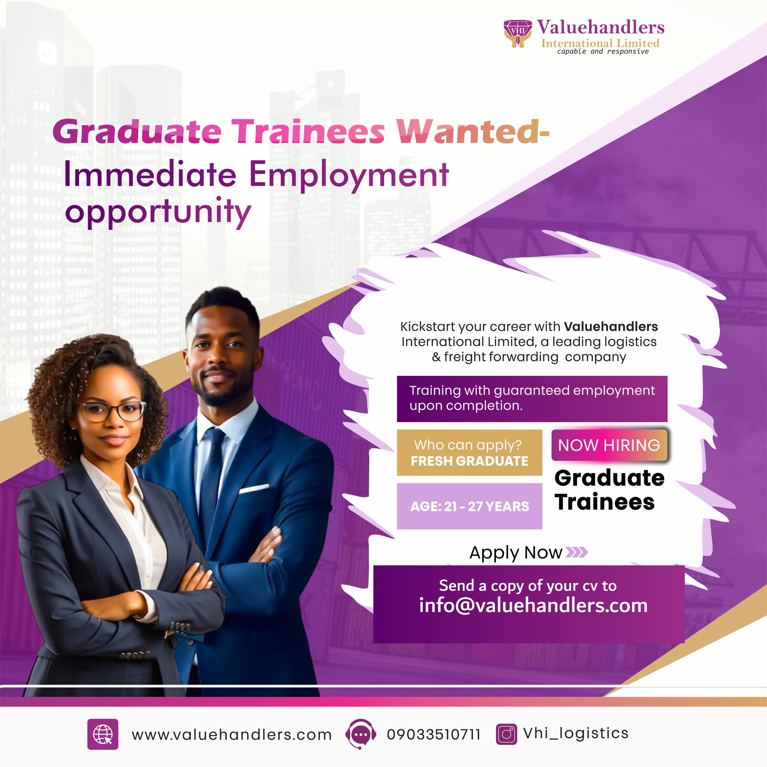 Graduate Trainee Recruitment 2025 | Valuehandlers International